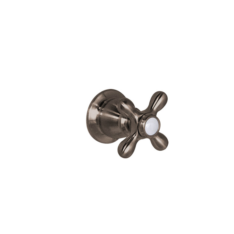 Strom Living Traditional Volume Shower Control Value with Escutcheon and Cross Handle in Polished Nickel