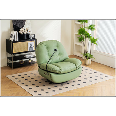 Power Recliner Swivel Glider With USB Charger And Bluetooth Music Player For Sleep, Work, And Leisure