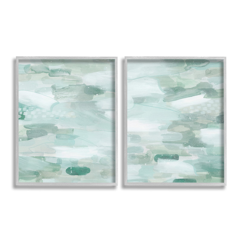 "Cadre unique à motif abstrait Beachy" par Grace Popp, 2 pièces sur toile, H 30 po x l 24 po