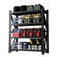 Étagère métallique robuste de 1814 kg (4000 lb) pour garage, dimensions : 175 cm (69 po) de hauteur x 150 cm (59 po) de largeur x 60 cm (23,6 po) de profondeur, réglable, avec 4 étagères verticales et dos ouvert, style industriel, idéale pour entrepôt.