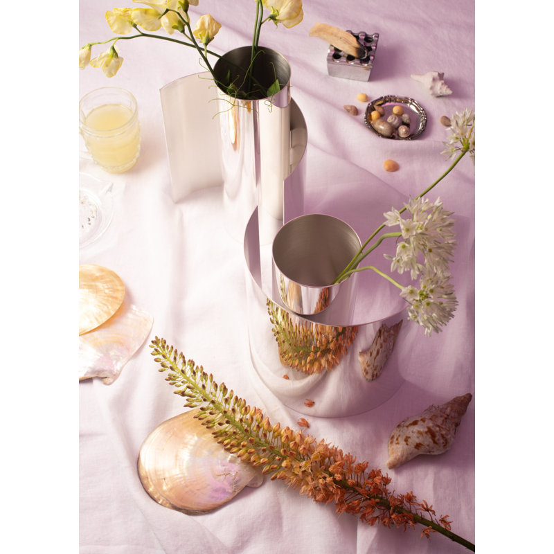Around Silver Plated Table Vase, Silver/Gold