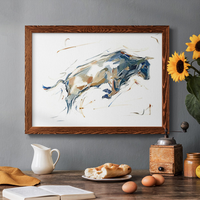Modern Bull Study I, reproduction d'art sur toile, H 18 po x l 26 po, Érable