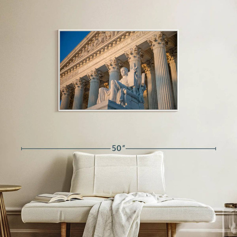 Authority Of Law Statue, 37" X 25", Floating Frame White