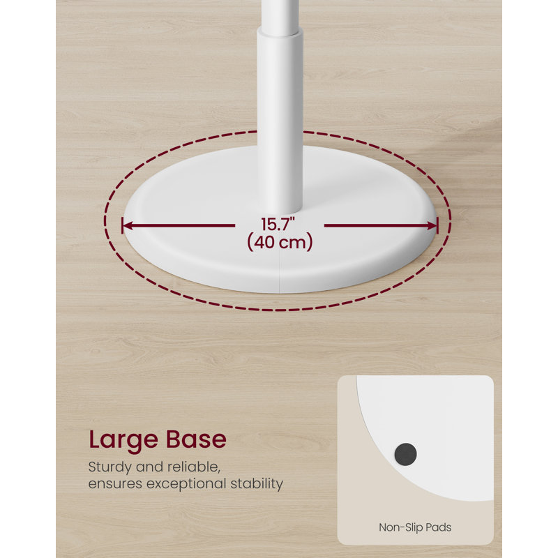 Rubber Freestanding 8 - Hook Coat Rack, White