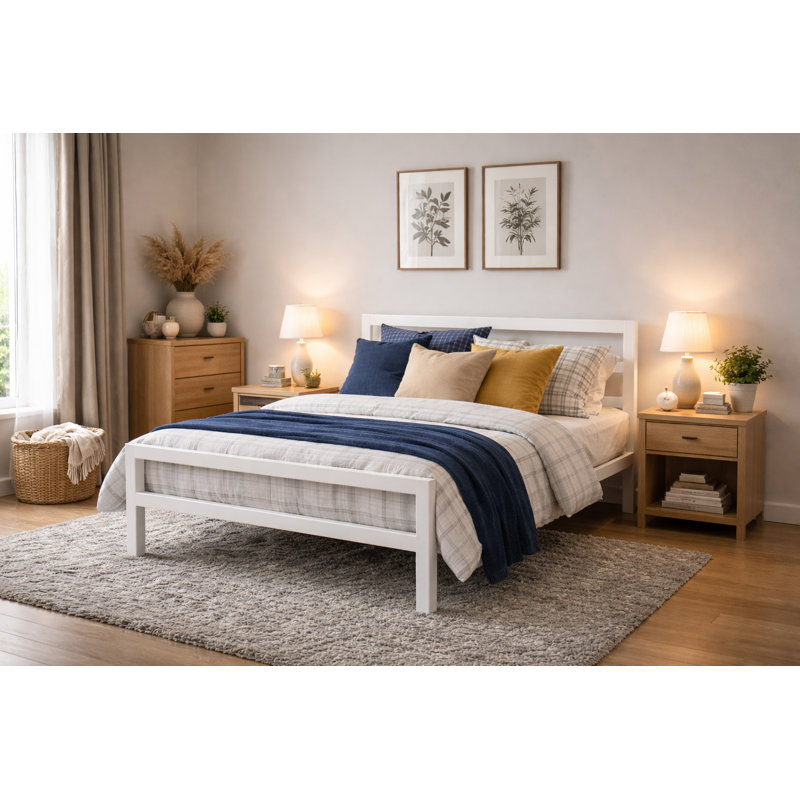 Shakia Open-Frame Bed, Kingsize (5'), White