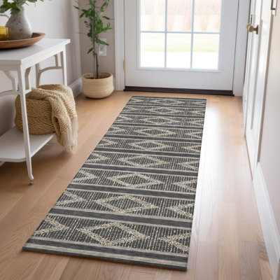 Tapis intérieur / extérieur noir lavable Lume 
