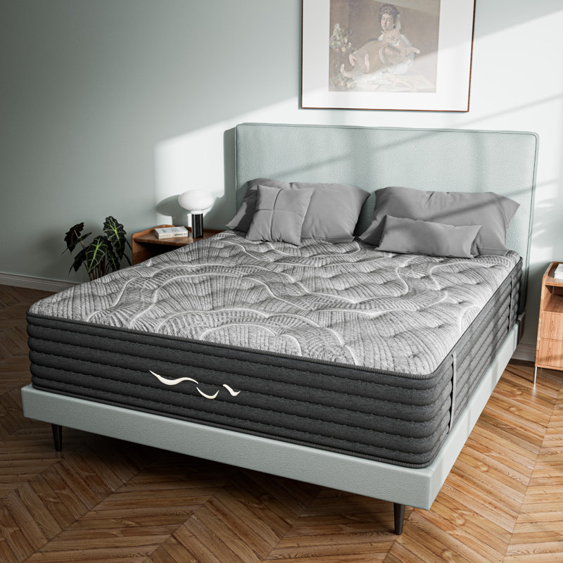 Alwyn Home 12''/14" Anti Static Two-sided Hybrid Medium Gel Memory Cashmere Wool Foam Mattress with Bamboo Charcoal Adsorption–CertiPUR-US, OEKO-TEX, SGS Certified