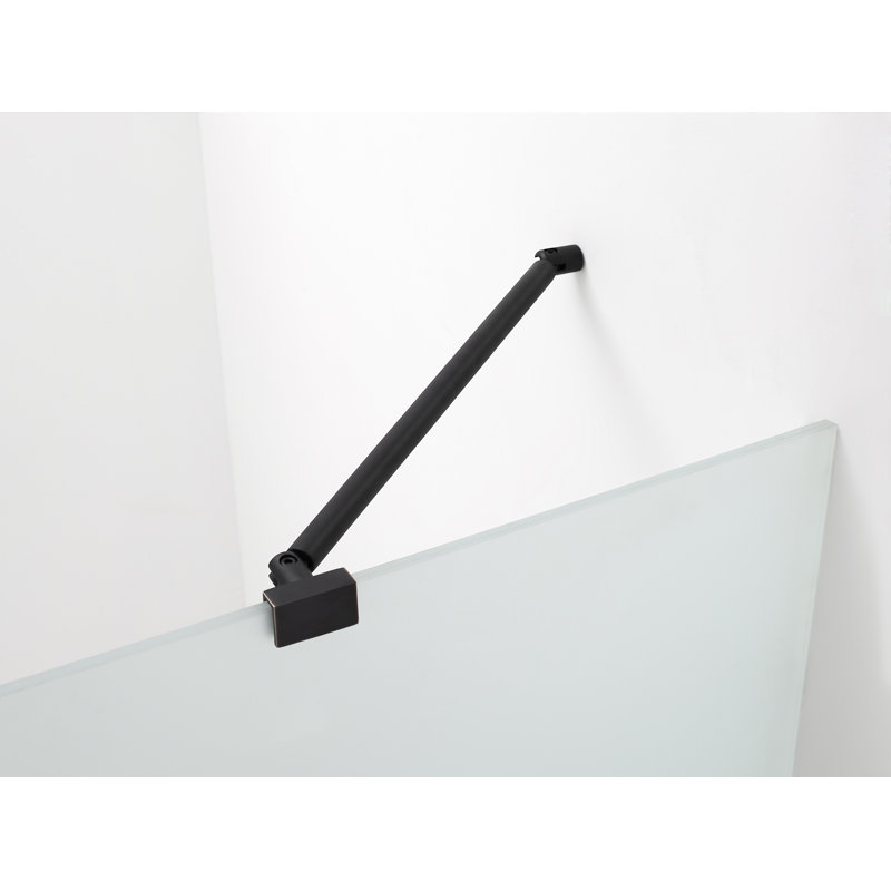 Belmore Hinged Frameless Shower Door, Oil Rubbed Bronze, Frosted