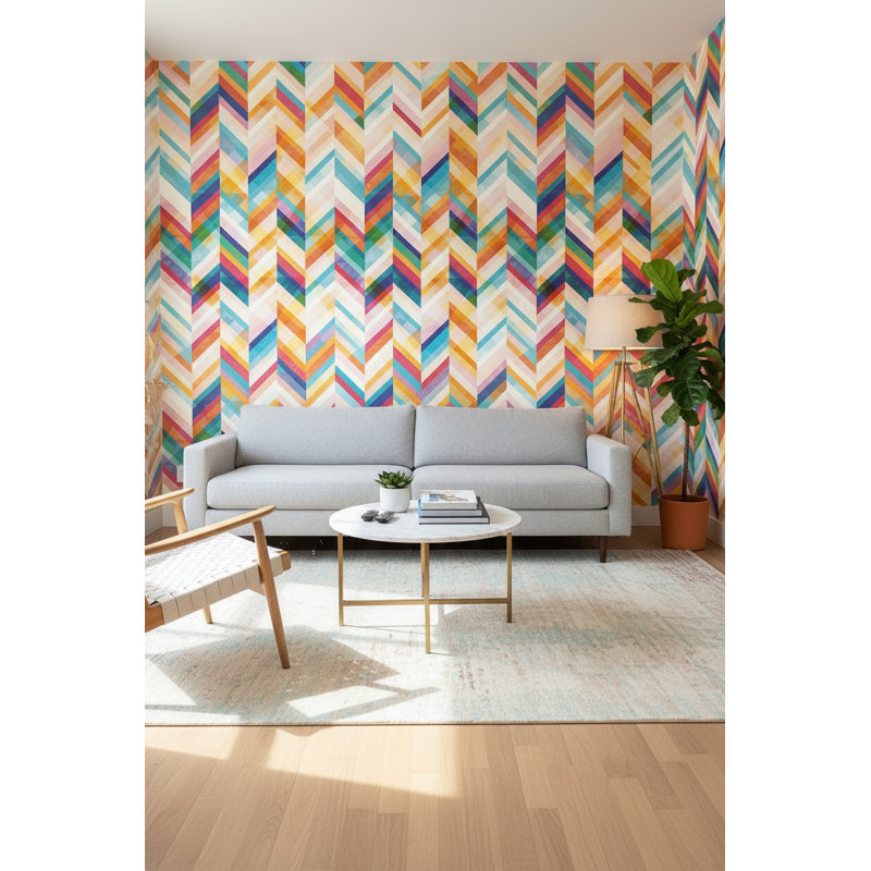 Papier peint à motif géométrique Chevron