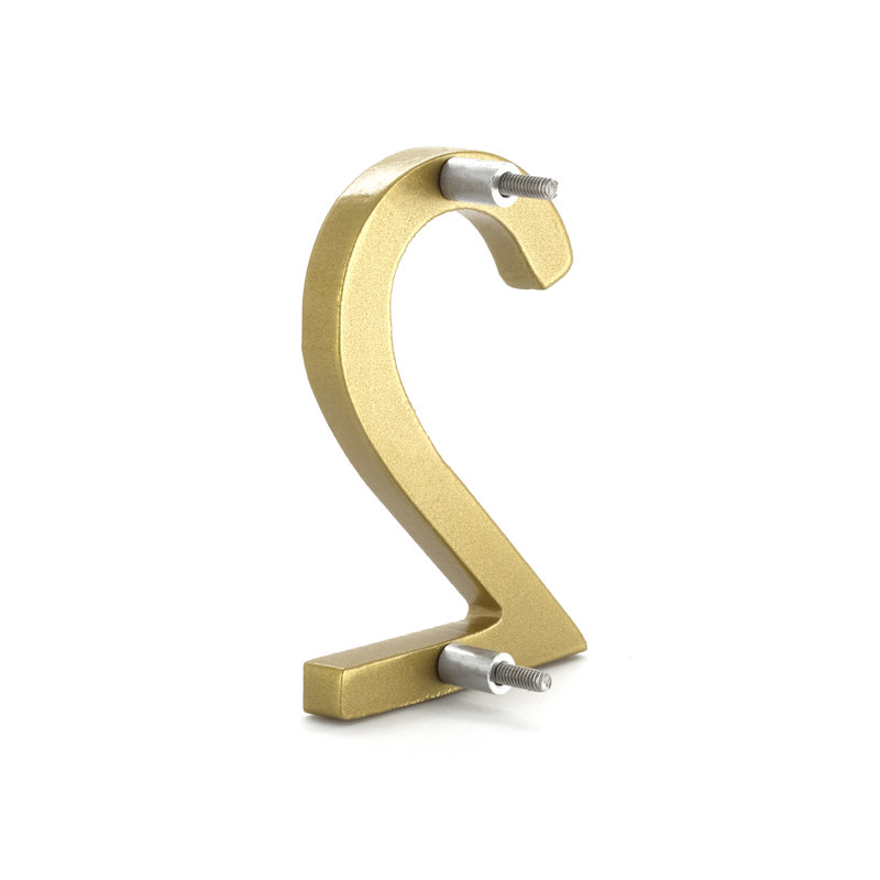 4 in. Flat Floating Mount House Number, 2, Gold