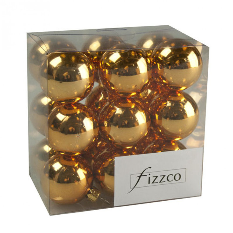 Ball Ornament, 4cm H x 4cm W x 4cm D, Rose Gold Shiny