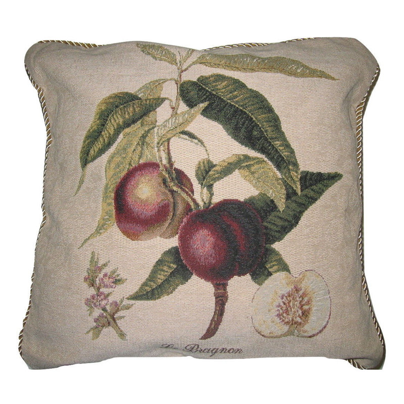 Embroidered Cotton Blend Throw Pillow