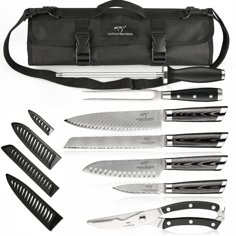 Ensemble de 8 couteaux damas 8 pièces