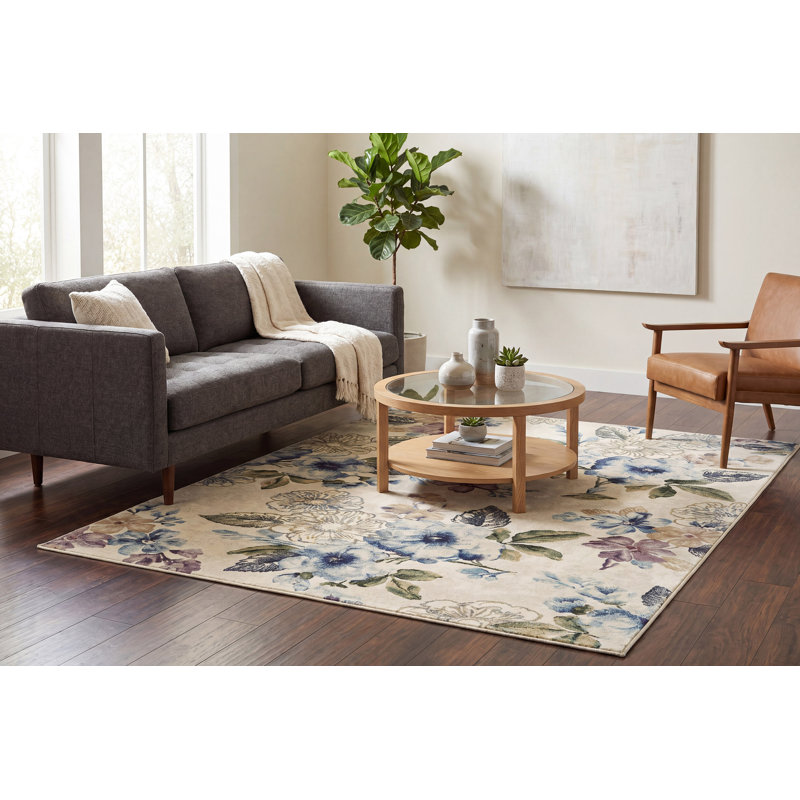 Makiver Floral Indoor Rug, Rectangle 6'7" x 9'6"