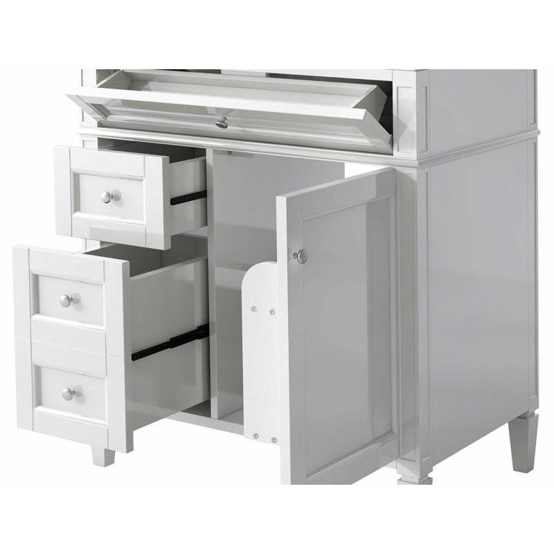 30.00'' Single Bathroom Vanity with Ceramic Top, White