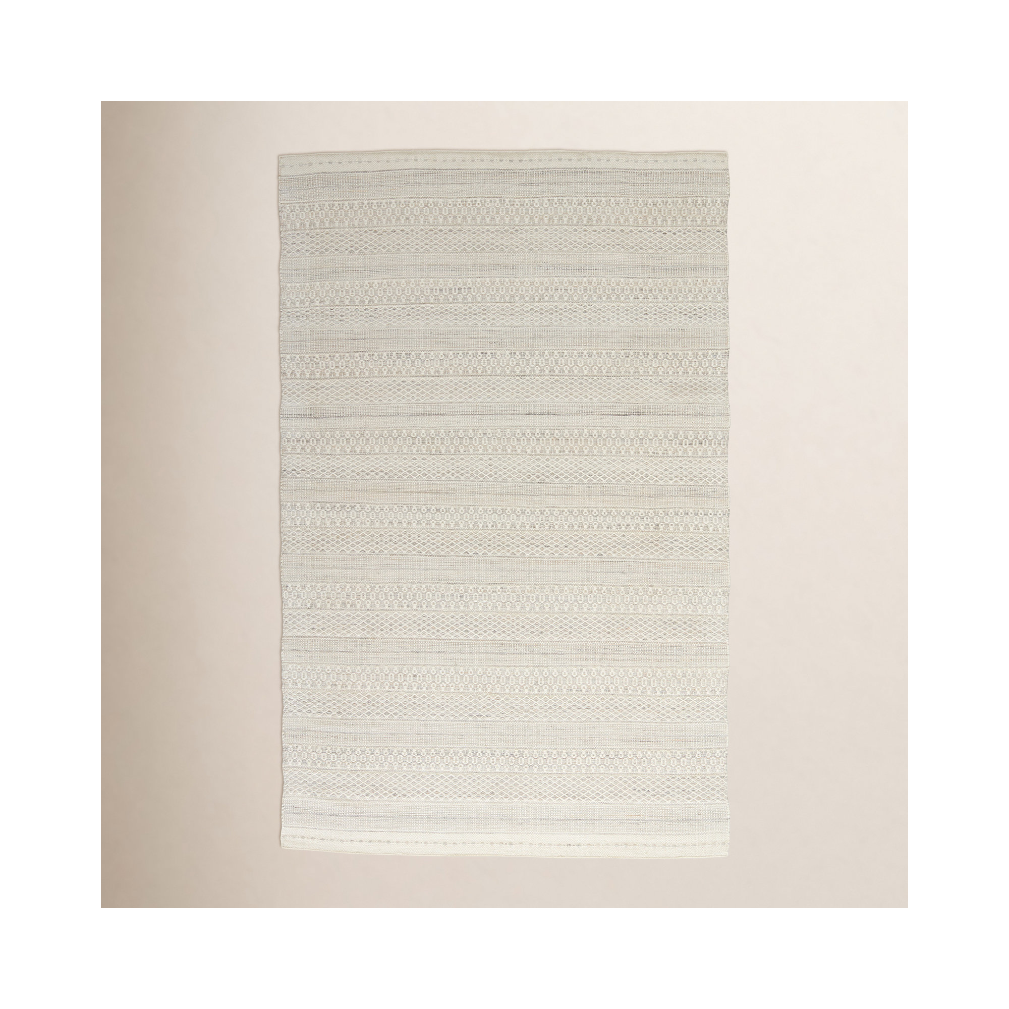 Gingham Handmade Performance Cream Indoor/Outdoor Rug, Rectangle 8' x 10'