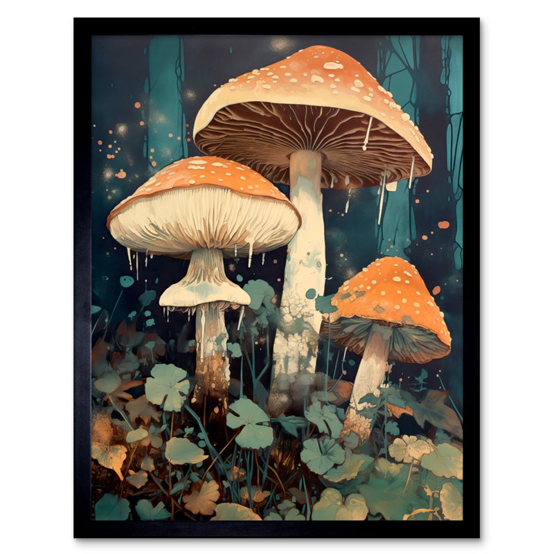 Adamczak Mushroom Fungi Watercolour Magical Forest - Single Picture Frame Print