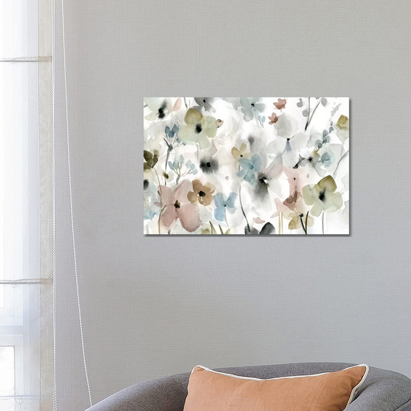 «Evening Garden» par Carol Robinson - reproduction d'art sur toile tendue, H 18 po x l 26 po x P 1,5 po