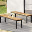 Banc d'extérieur en bois et en métal l 63 po x P 15 po x P 18,21 po