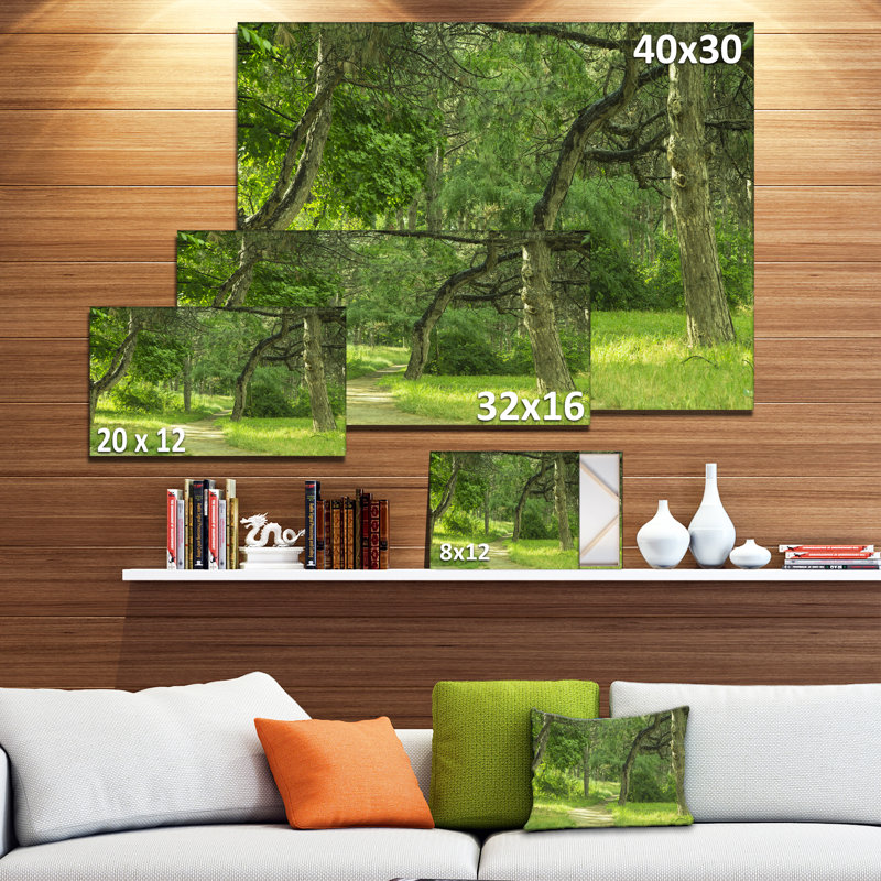 Green Forest Path Landscape Canvas Print, 32" x 16"
