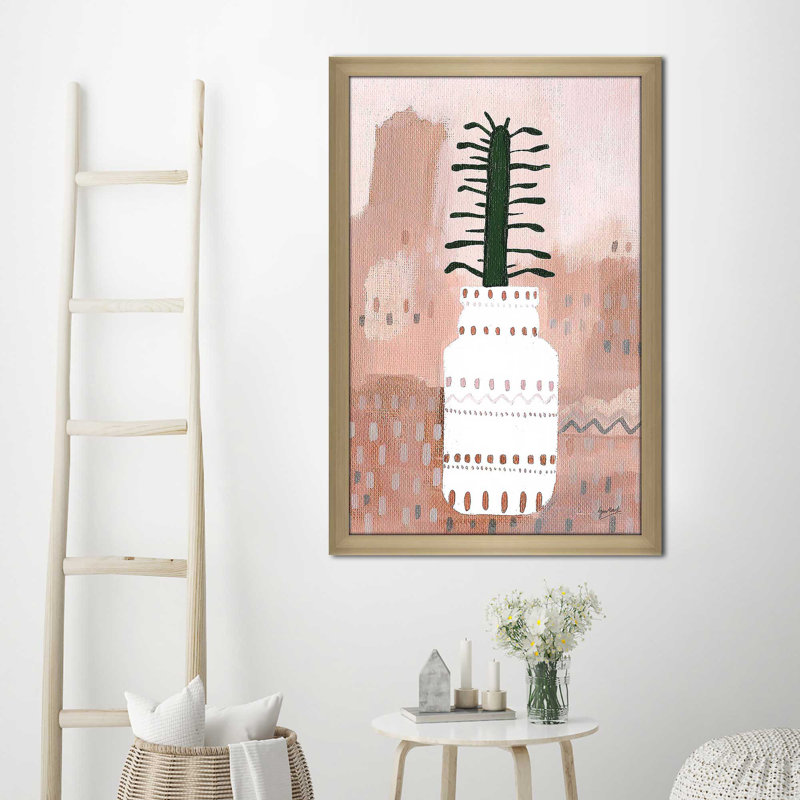 Boho Planter II par Lynn Mack - Peinture, H 27,5 po x l 21,5 po x P 0,75 po, Encadrement champagne