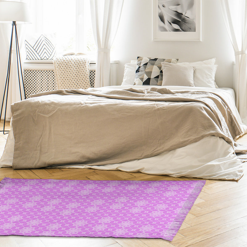 Tapis mauve à motif de treillis classique Mcguigan, Non