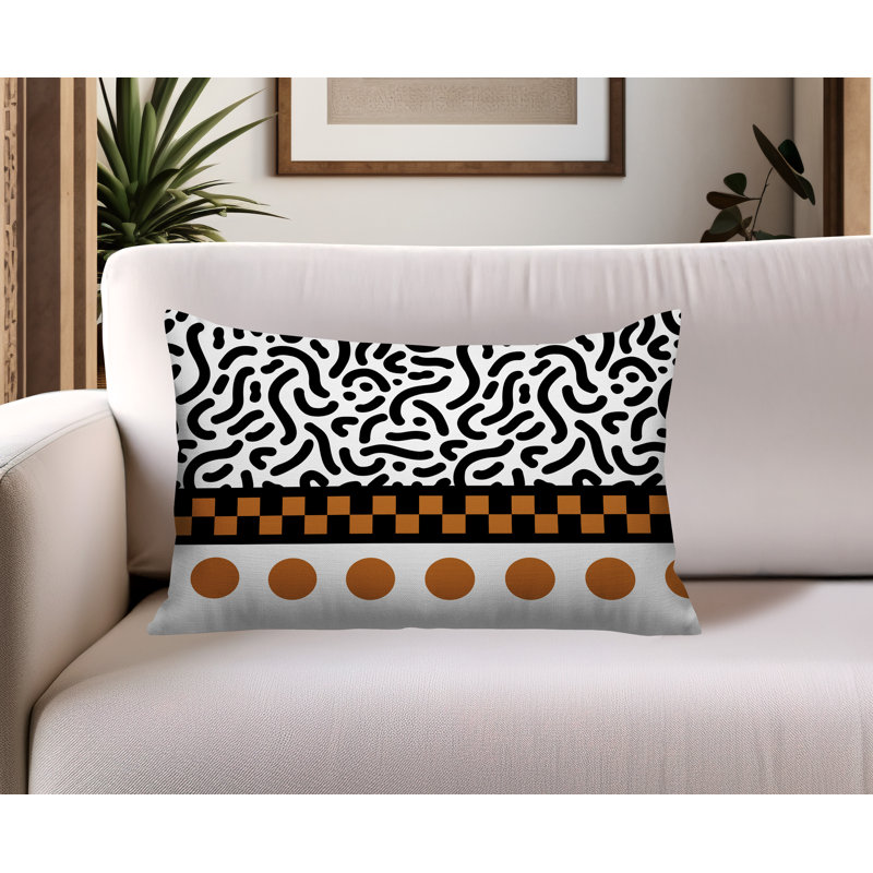 Oreiller rectangulaire réversible intérieur / extérieur Kixie, Rectangulaire H 18 po x l 25 po, Orange