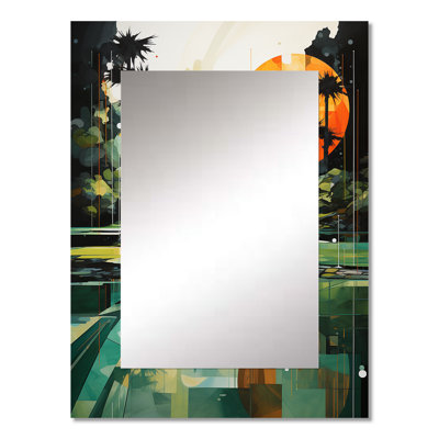 Golf Putting Paradise - Golf Decorative Mirror, Modern Wall Mirror, Printed Metal Art