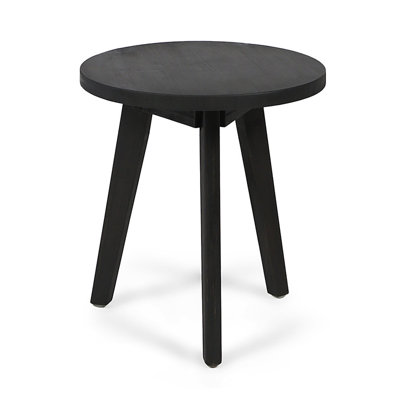 Round Outdoor Side Table with Acacia Wood Legs End Table for Home