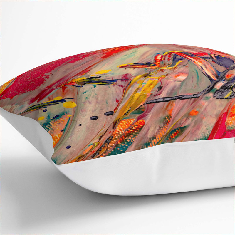 Abstract Square Throw Cushion, 55 x 55 cm, White