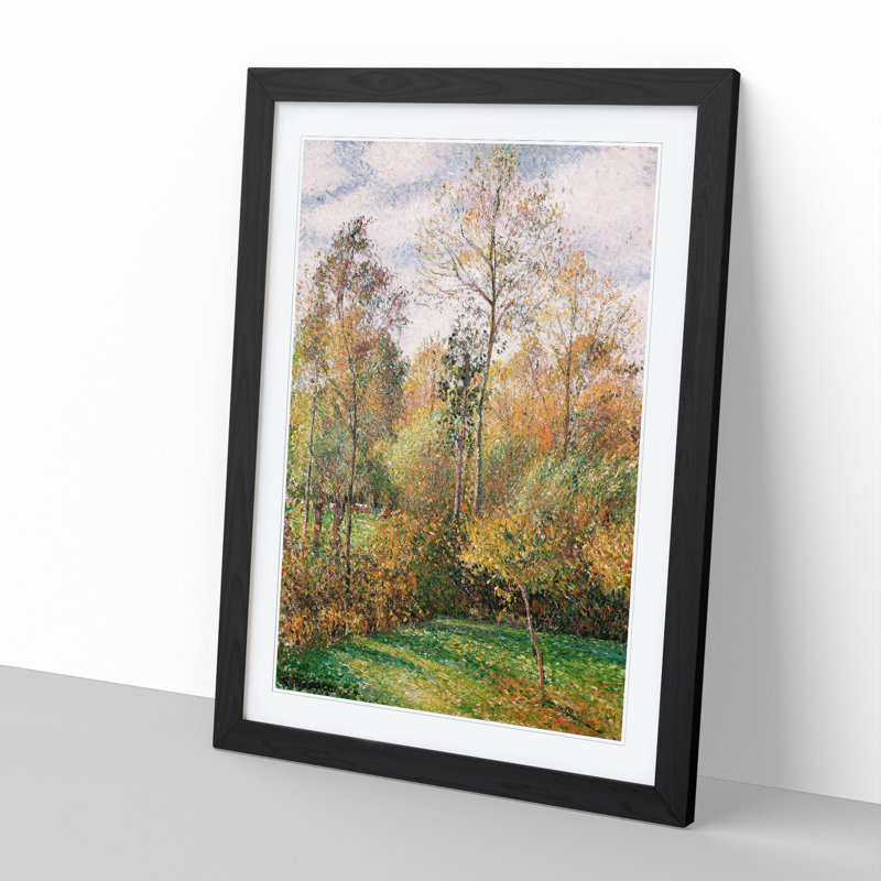 Autumn Wood by Camille Pissarro - Picture Frame Painting, 65cm H x 48cm W x 2cm D, Black Framed