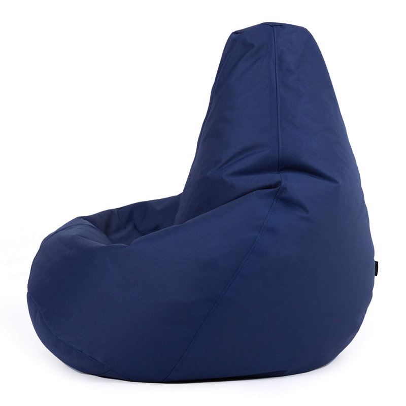 Bean Bag Bazaar Kids Dalton Water-Resistant High Back Recliner Bean Bag, Navy Blue