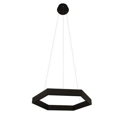Modern Black LED Hexagon Pendant