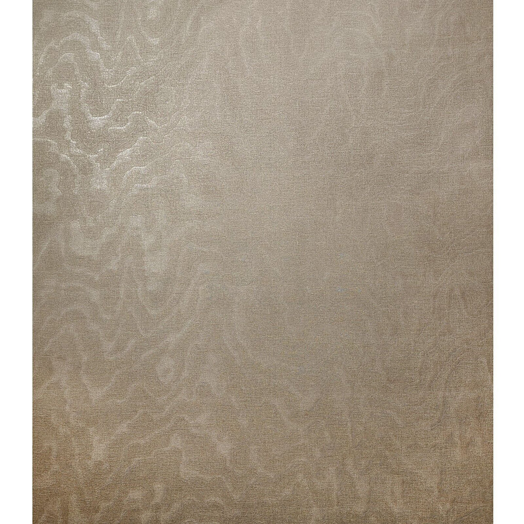 Byan Plain Khaki tan Metallic Worn Out Faux Fabric Textured Wallpaper Orren Ellis