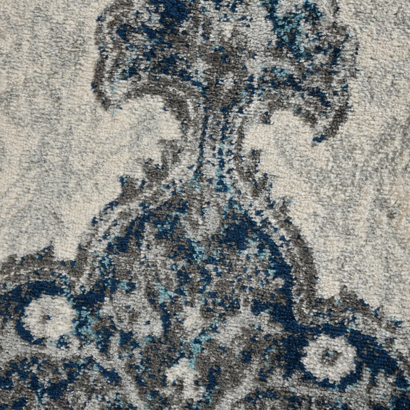Honig Oriental Indoor Performance Navy Area Rug, Runner 2'6" x 10'3"