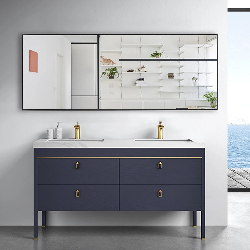 Miroir suspendu Kinkaid, Noir, 71 po x 34 po