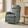 McGuffey Faux Leather Swivel Rocker Recliner with Metal Base