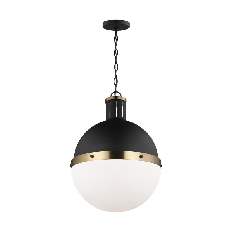 1 - Light Single Globe Pendant, Midnight Black, 22" H x 16" W x 16" D, No 