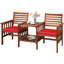 Causeuse en bois d'acacia avec table