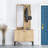 Hall Tree 35.4'' Wide With Mirror, Cabinet And 6 Hooks