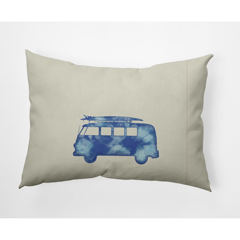 Outdoor Reversible Throw Pillow, Blue