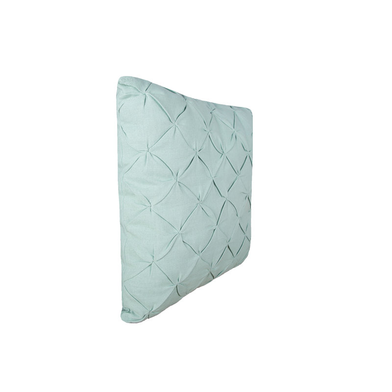 Diamond Tuck Solid Square Throw Pillow, Seaglass