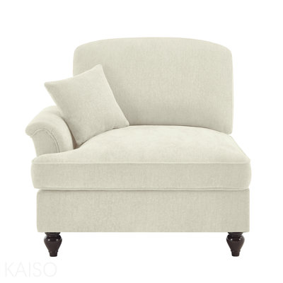 Canapé Lsf Chenille avec 1 coussin - blanc beige
