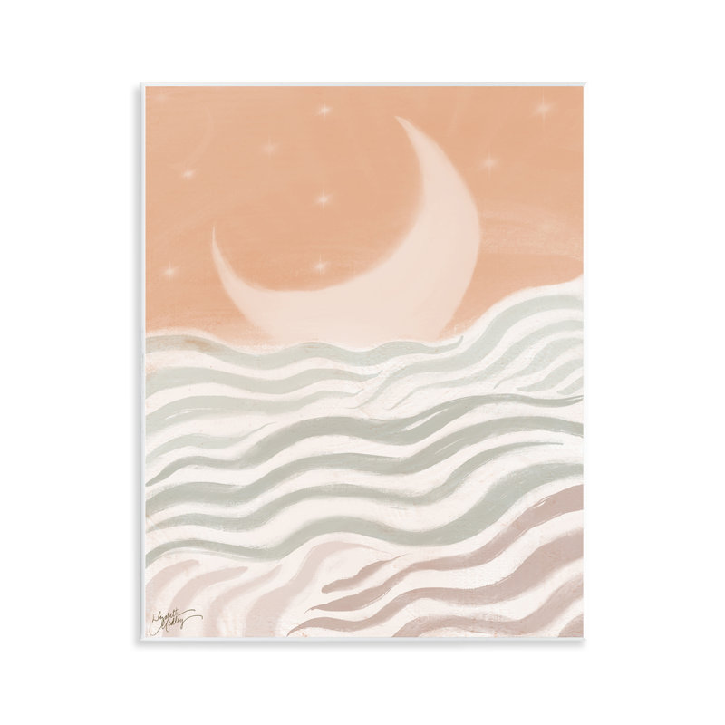Art mural en forme de croissant de lune sur mer par Elizabeth Medley