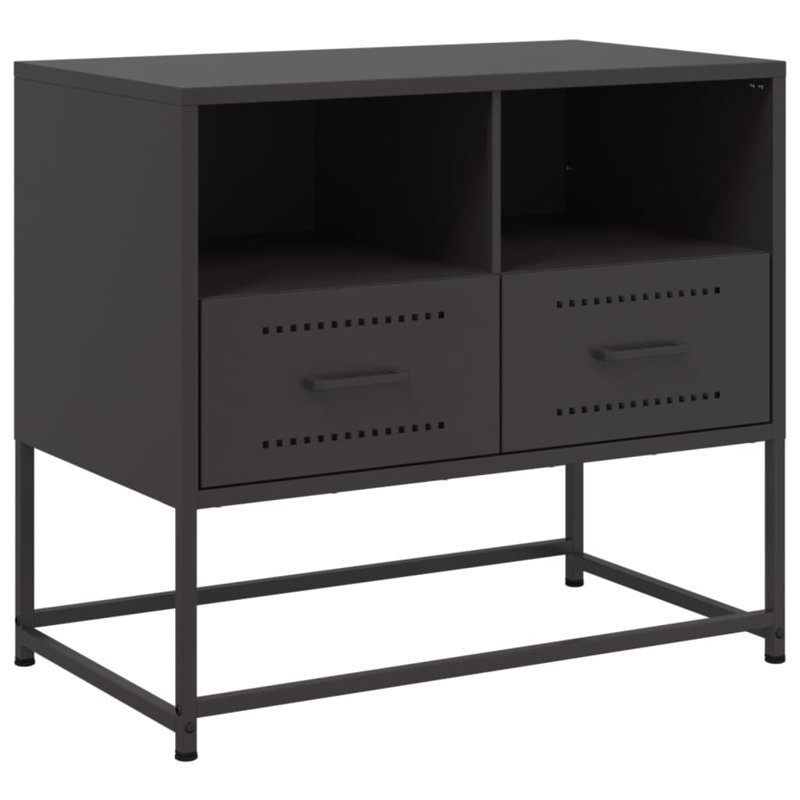 Meuble télé en acier noir 26,8 po x 15,4 po x 23,8 po vidaXL 26,8 po x 15,4 po x 23,8 po, Noir