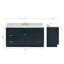 Meuble-lavabo sur pied simple 67 po avec plateau en marbre de Carrare Hamlet-93068175