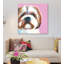 «Shih Tzu On Pink, Square» par Kirstin Wood, impression sur toile-31919137-73560481-73560486