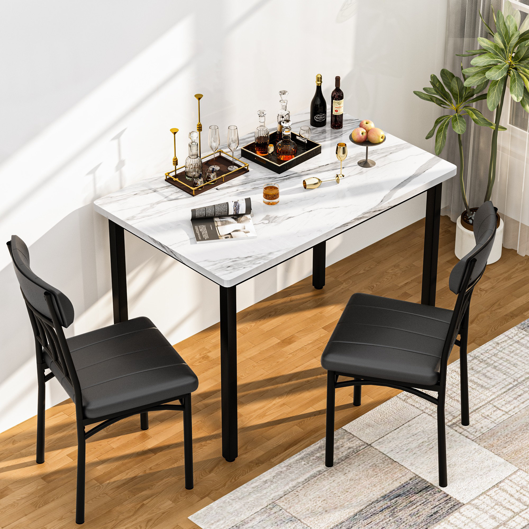 Space Saving Small White Table And Chairs Dining Table Set