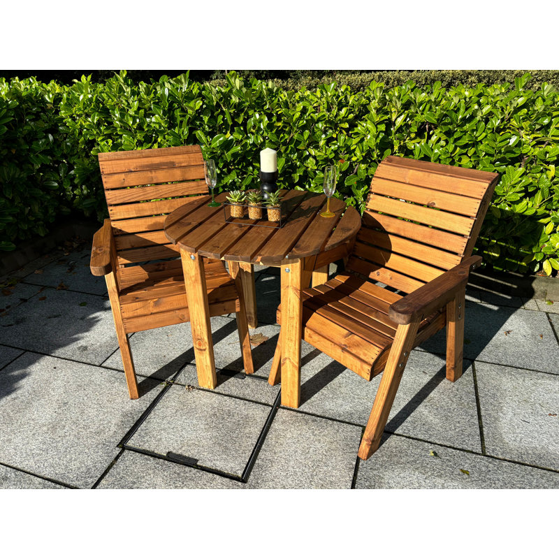 Belicia 2 -Person Solid Wood Dining Set