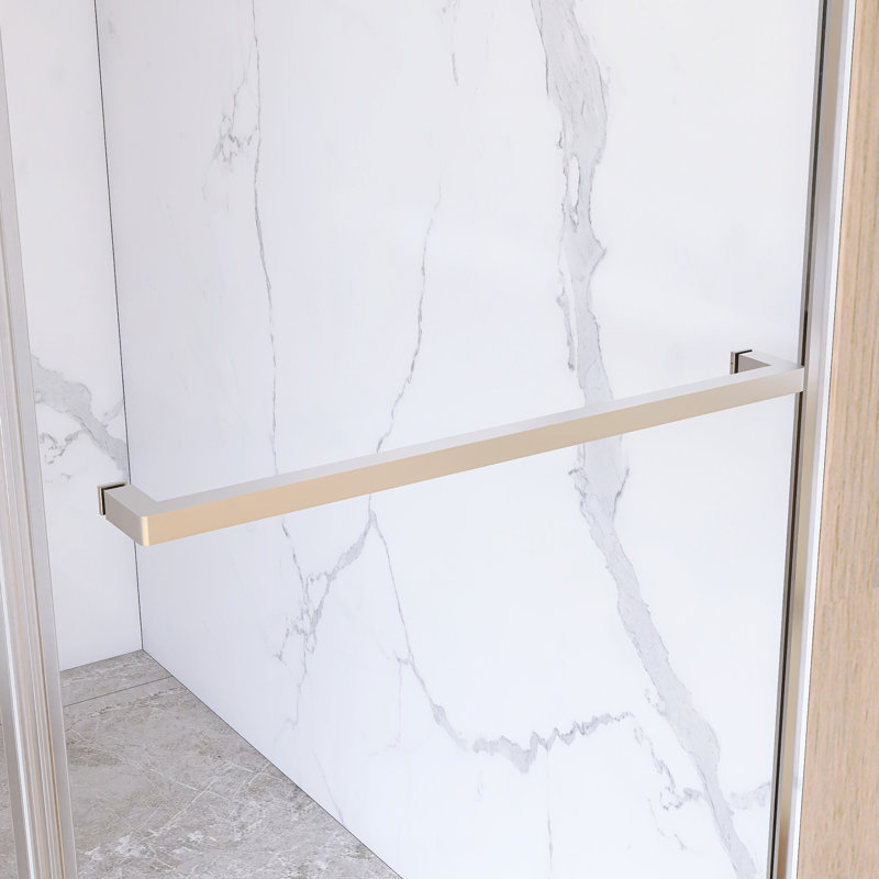 Porte de douche coulissante simple 56 à 60 po, Nickel brossé